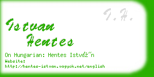 istvan hentes business card